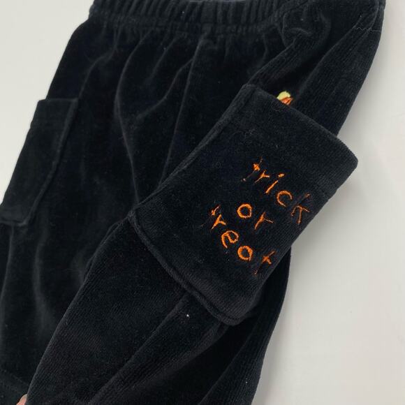 Carter's Girl's Black Velour Candy Corn Trick or Treat Pull On Pants Size 3M - Picture 2 of 4